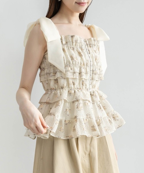 Frill Jagard Ribbon Top — топ с жгутами и оборками