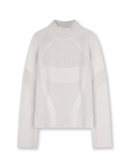 ACTIVE HIGH NECK KNIT — светло‑серый