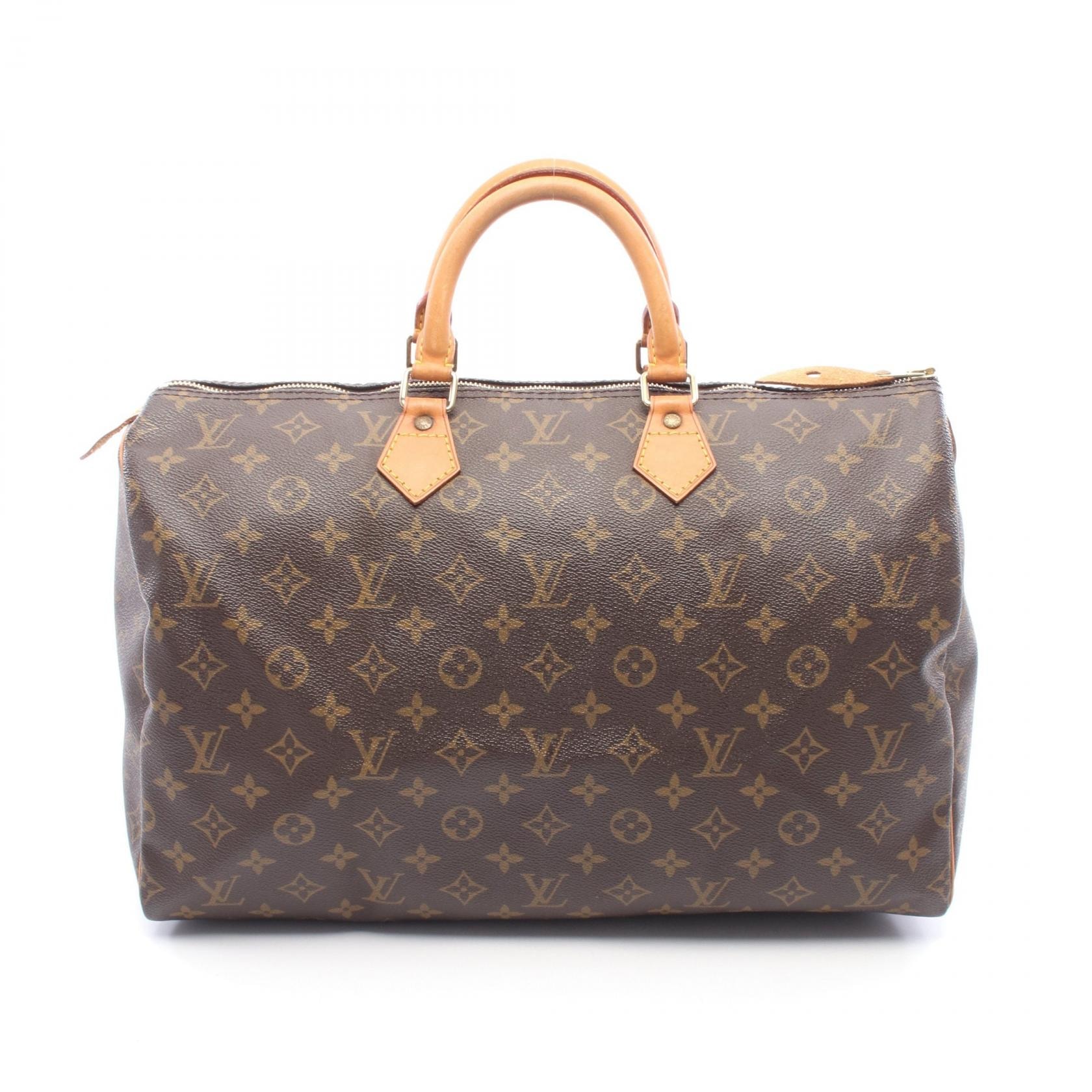 Сумка Louis Vuitton Speedy 40 Monogram с ПВХ-покрытием и кожаными элементами, женская, коричневая, M41522