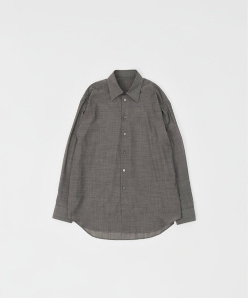 FINE WOOL CHAMBRAY SHIRT — тонкая шерстяная шамбре‑рубашка