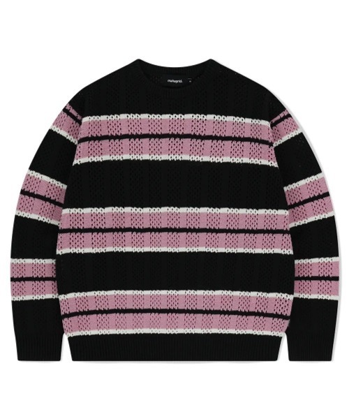 mahagrid MESH STRIPE KNIT — вязаный свитер с сетчатой полоской