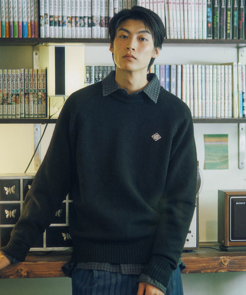 MULTI TONE PULLOVER [BLACK] — многотональный пуловер, чёрный