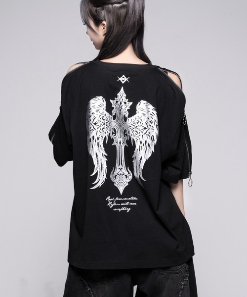 REFLEM — Shoulder ZIP print T‑shirt