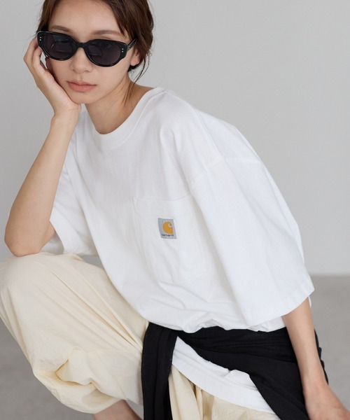 Carhartt Hebei White Oversize Pocket T‑shirt — унисекс, коттон, полусерийный