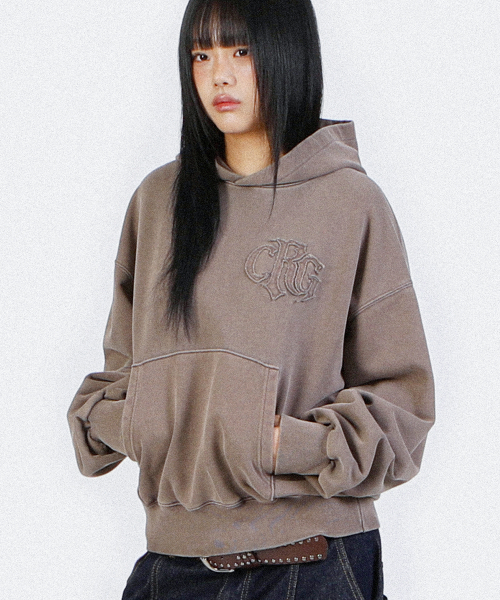 Logo Applique Hoodie — pigment brown