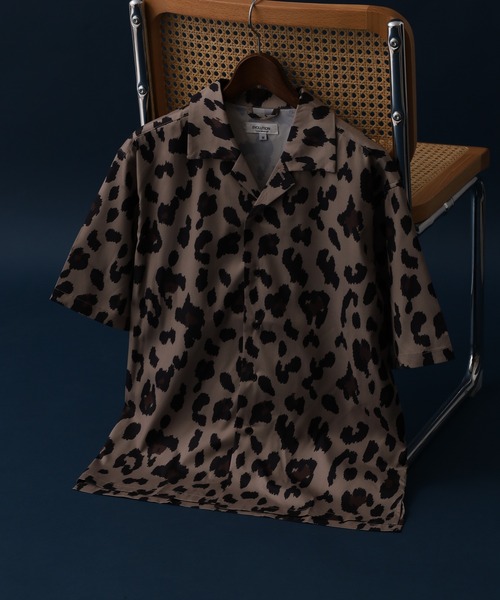 Zebra‑leopard print open collar shirt — зеброво‑леопардовая открытая рубашка, унисекс
