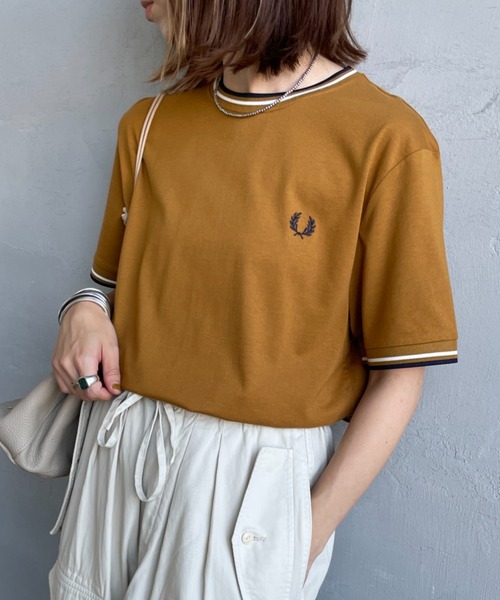 FRED PERRY Twin-tipped Line однотонная футболка с вышитым логотипом M1588V