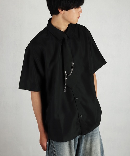 Футболка с большим принтом Chen Dezaine Neck Tie Big Shirt, полурук