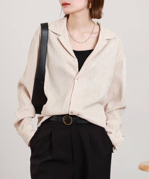 Хлопковая длинная рубашка Yangliu с длинными рукавами, open‑collar