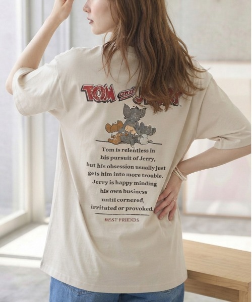 TOM & JERRY — футболка с полупринтом (полуслеп), унисекс