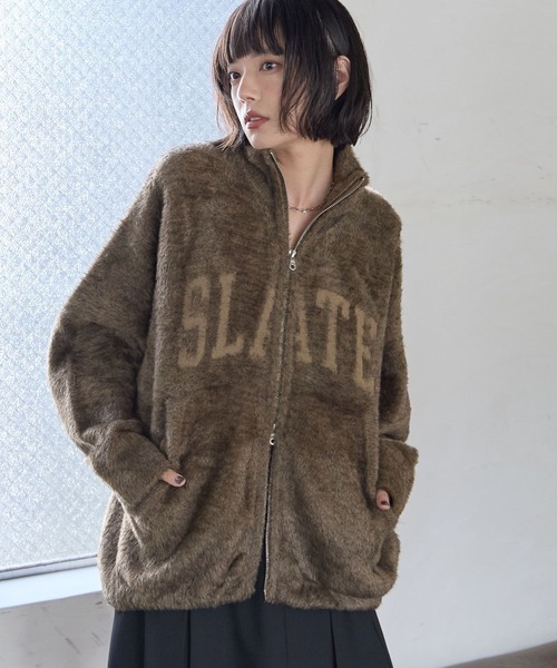 UNISEX shaggy zip‑cardigan — унисекс кардиган на молнии с пушистой фактурой
