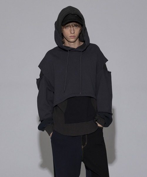 FACETASM — Layered Hoodie / чокер × черный [MYK‑SW‑03]
