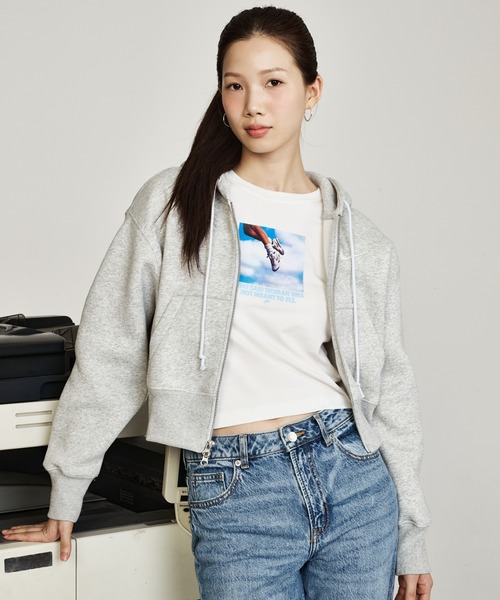 Nike Sportswear Phoenix Fleece Women’s Loose Full‑Zip Cropped Hoodie HV2427‑043 — Pure Platinum (женская толстовка с капюшоном)
