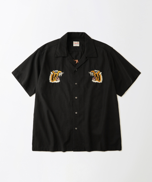 VINTAGE SOUVENIR half shirt — чёрная сувенирная рубашка