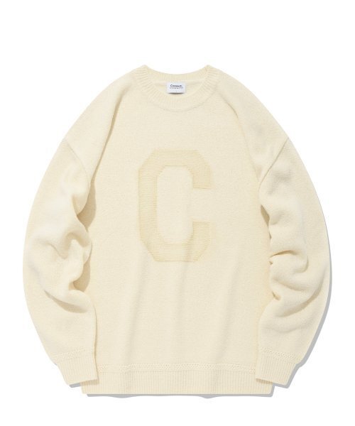 Букле C логотип трикотаж — knit ivory