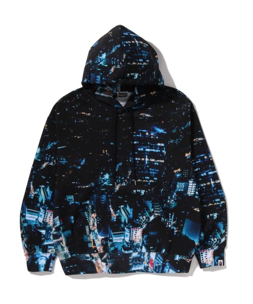 OVERALL PRINT CREASE RELAXED FIT PULLOVER HOODIE — худи с рисунком и эффектом складки