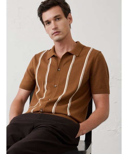 BANANA REPUBLIC FACTORY STORE — стрип-поло/батондаун-сорочка (поло/ботанический стиль)