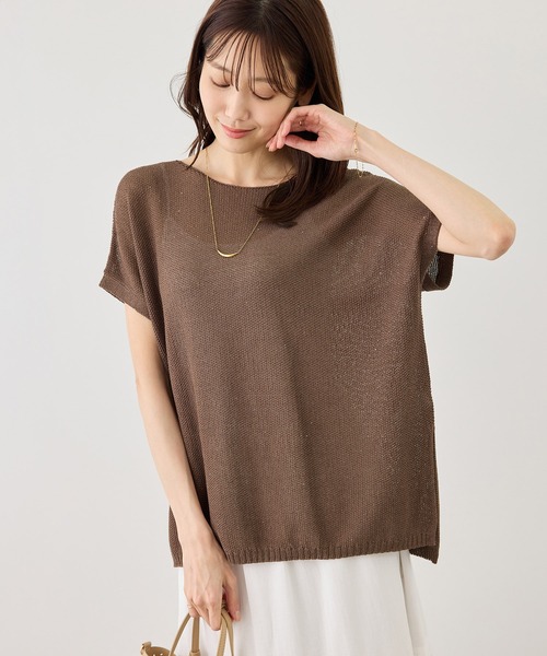 [Форма] Плотно сидящая рубашка с двойным рукавом, плотный cut, печать French Sleeve Knit