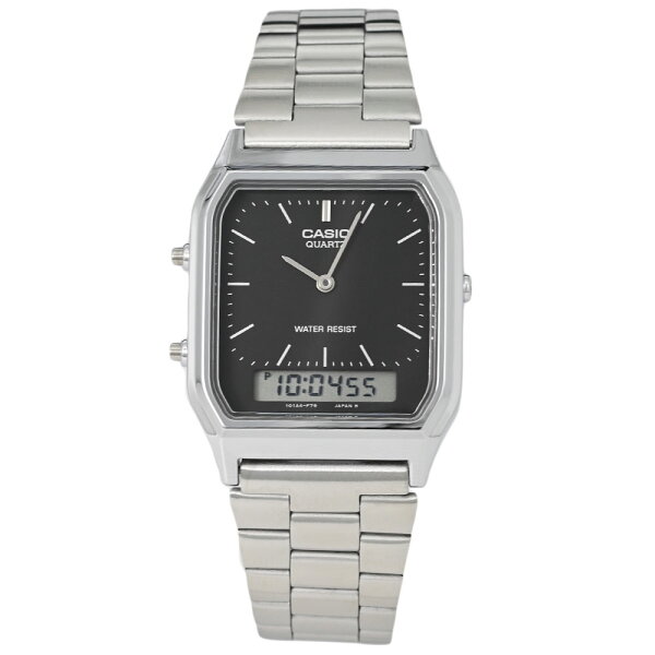 CASIO AQ-230A-1 наручные часы унисекс, цифрово-аналоговые, кварцевые, металлический корпус, гарантия 1 год [доставка NeKoPos, без коробки]