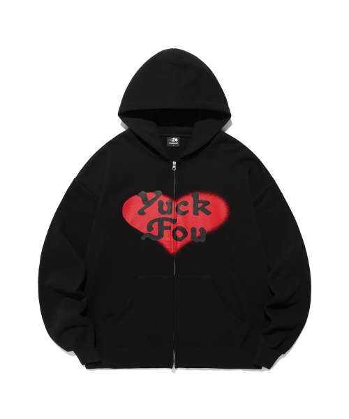LOVE YUCK FOU худи на молнии ZIP UP_BLACK (NG2EFUM484A)
