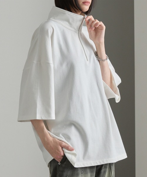 【cussil】Re:design cotton oversized half‑sleeve T‑shirt