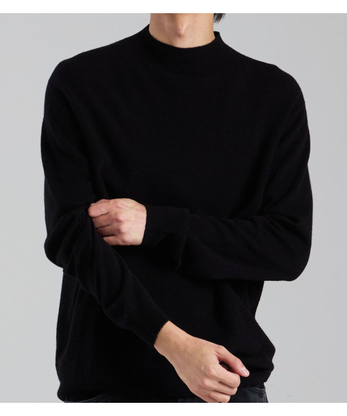 Woolblend mock‑neck knit (чёрный) — шерстяной свитер‑воротник