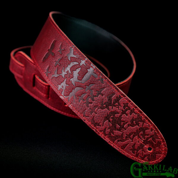 Paul Reed Smith (PRS) ремень кожаный 2.5" Bird Swarm Strap Rust PRS Guitars — кожаный ремень с перьями для гитары