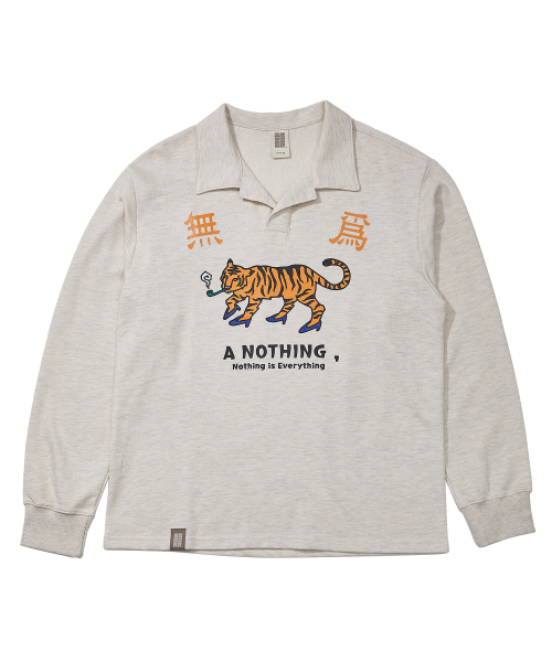 MU-WI PIN-KNIT COLLAR-TEE (Oatmeal)