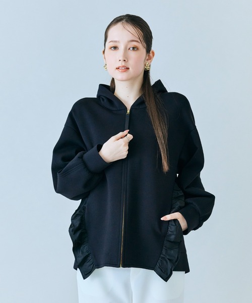 Фирменный жилет с декоративной нашивкой — Zip-up парка с капюшоном с флисовой подкладкой