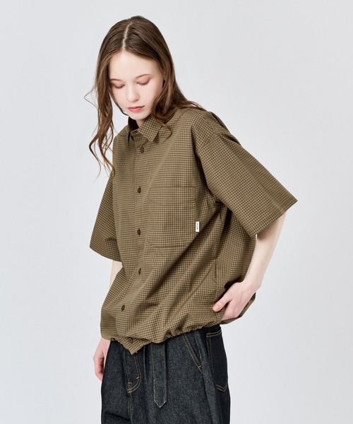 MICRO CHECK S/S SHIRT — рубашка с коротким рукавом микроклетка