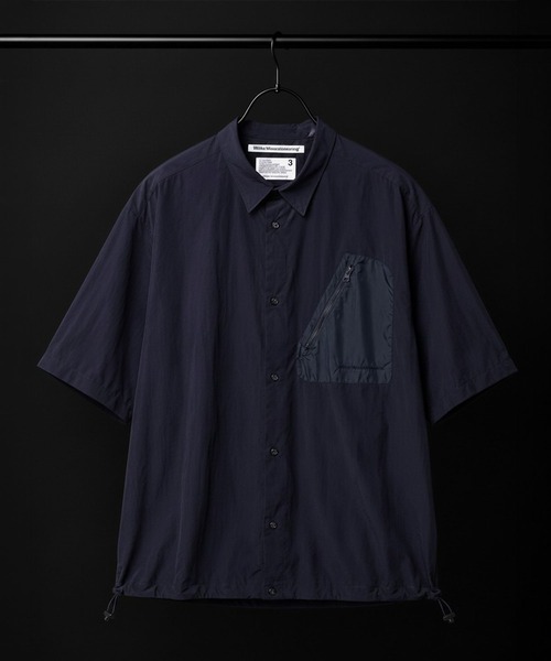 [White Mountaineering] DRAW CORD S/S POCKET SHIRTS (рубашка с карманом и шнурком)
