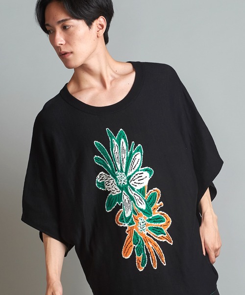 [NO ID.] Flower JQ Knit Pullover / джемпер с цветочным жаккардом