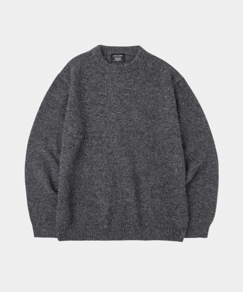 Daily wool round knit chacoal — трикотажный свитер круглой вязки