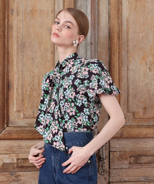 Design Frap print ribbon blouse — блуза с декоративной лентой