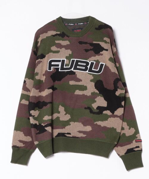 FUBU Camo Knit — длинный рукав, круглый вырез, коттон-нит, FUBU