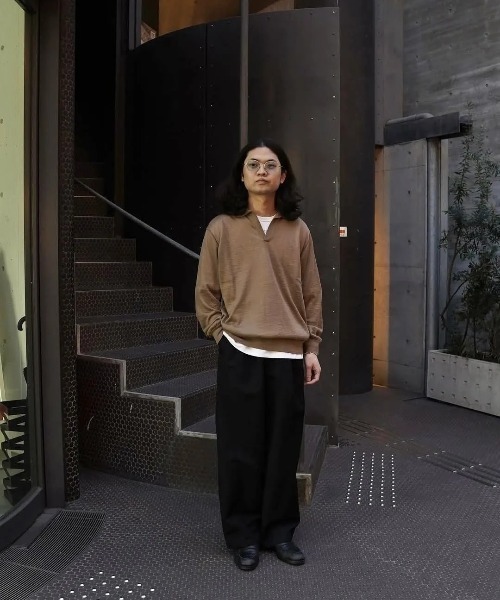 ATON Ramie Cashmere поло‑свитер Skipper, льняной с кашемиром
