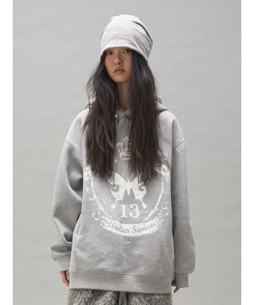 RONNE SYMBOL ARTWORK HOODIE светло‑серый, худи с принтом