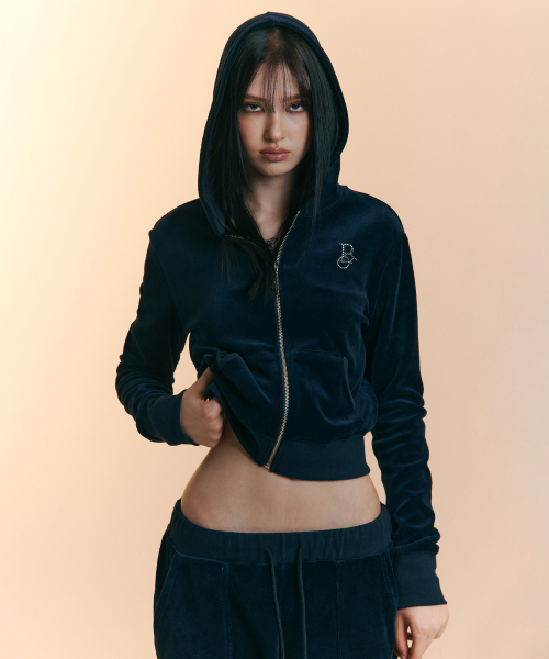 25FW New Velour Set‑Up (Navy) велюровый костюм‑комплект, тёмно‑синий