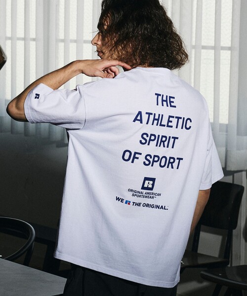 Лимитированная выставка RUSSELL ATHLETIC × FREAK’S STORE Russell Athletic специальный большой силуэт бек принт футболка мултипринт