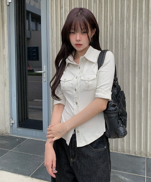 Tuck Pocket Slim Roll A77 — футболка с втачным карманом, 7/10 рукав