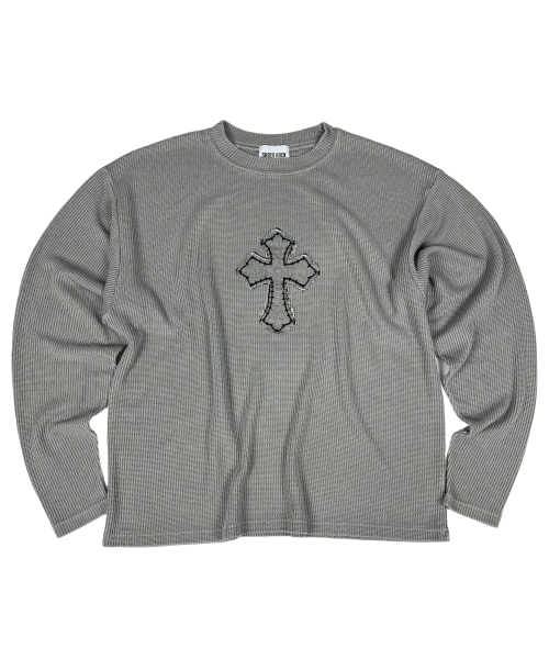 Classic Cross Pigment Oversized Knit (серый) — свитер oversize с пёстрым эффектом