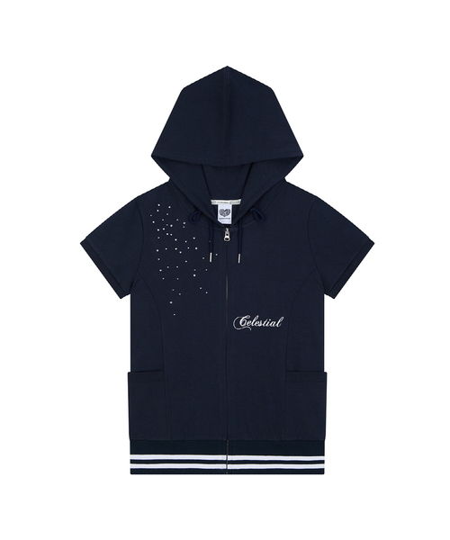 SY ANGEL HOOD ZIP UP (NAVY) — тёмно-синяя толстовка с капюшоном на молнии