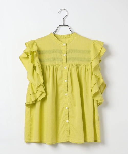 Denim relaxed sleeves releaf blouse — джинсовая блуза свободного кроя