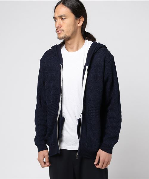 (UNIVERD72) Indigo knit джиппарка — джиппарка в индиго
