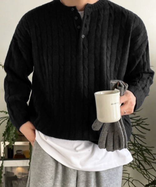 NOWLE — вязаная кепка Henry neck pullover, плотный трикотаж, нить «пульовер» (нит)