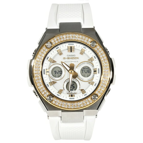 G-SHOCK GST-W300, белый — модуль с 2‑цветным золотым безелем, коллекция Classic Present, мужские