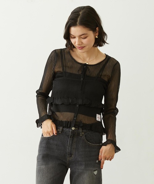Двухчастный прозрачный кардиган — 2‑piece sheer cardigan