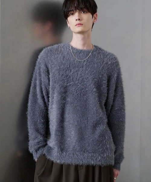 Nylon Mix Magic Shaggy Knit — нейлоновый смешанный вязаный свитер с шэгом