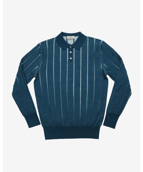 Reverse Combination Polo Knit — поло‑вязка, синий