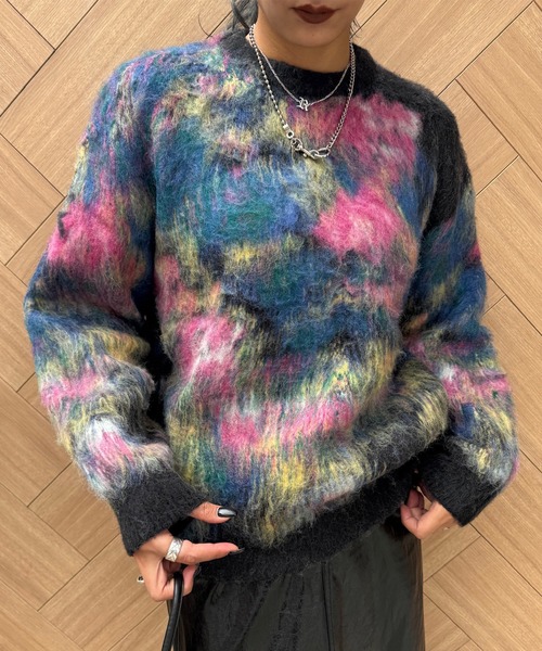 Wilted Flower Mohair Jacquard Knit Top — мохеровый жаккардовый топ с цветочным узором